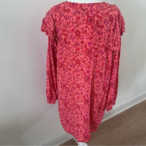 Vineyard Vines Coral Papaya Floral Helenium Tunic Dress Silk Blend |Size XL| - Picture 5 of 7